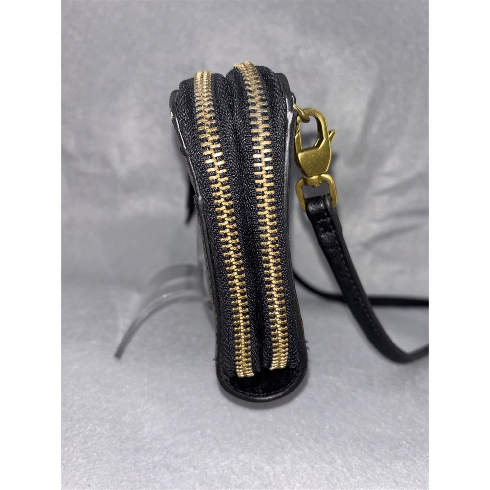 Fossil Metallic Leather Double Zip Around Wristlet Wallet Clutch Crossbody - Picture 8 of 16